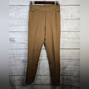 NWOT Susan Graver Pull On Tan Casual Dress Pants Women Size XS With Pockets